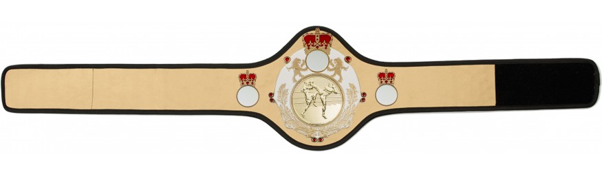 QUEENSBURY PRO LEATHER THAI BOXING CHAMPIONSHIP BELT - QUEEN/W/G/TBOG - 8+ COLOURS
